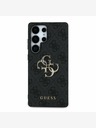 Guess PU 4G Metal Logo Zadní Kryt pro Samsung Galaxy S25 Ultra Grey Obal na telefón