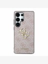 Guess Guess PU 4G kovový zadný kryt s logom pre Samsung Galaxy S25 Ultra Pink