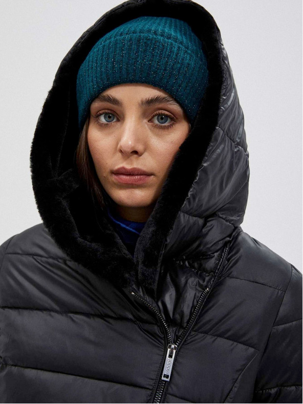 Moodo Čierna dámska prešívaná krátka bunda Moodo