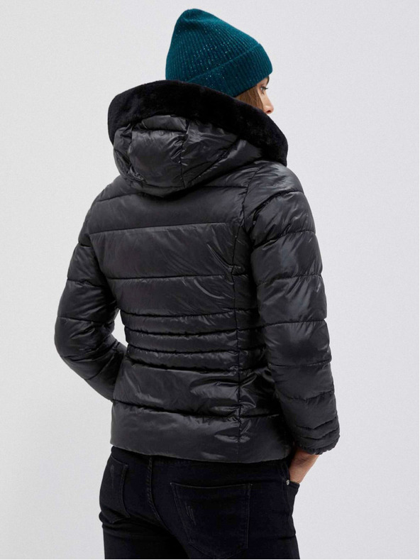 Moodo Čierna dámska prešívaná krátka bunda Moodo