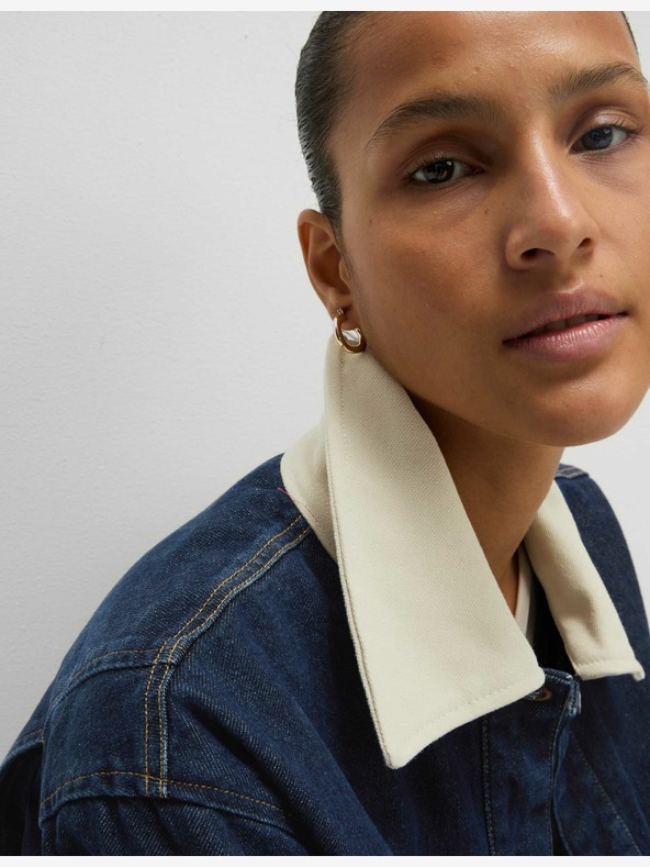 Marks & Spencer Voľná džínsová bunda s golierom Marks & Spencer navy blue