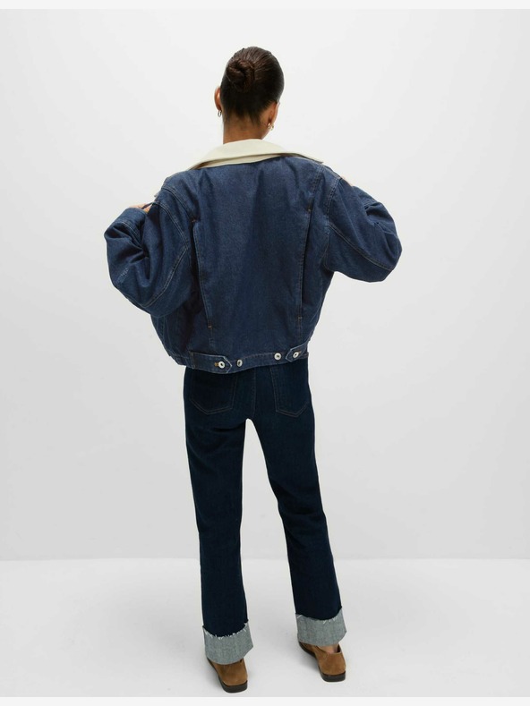 Marks & Spencer Voľná džínsová bunda s golierom Marks & Spencer navy blue