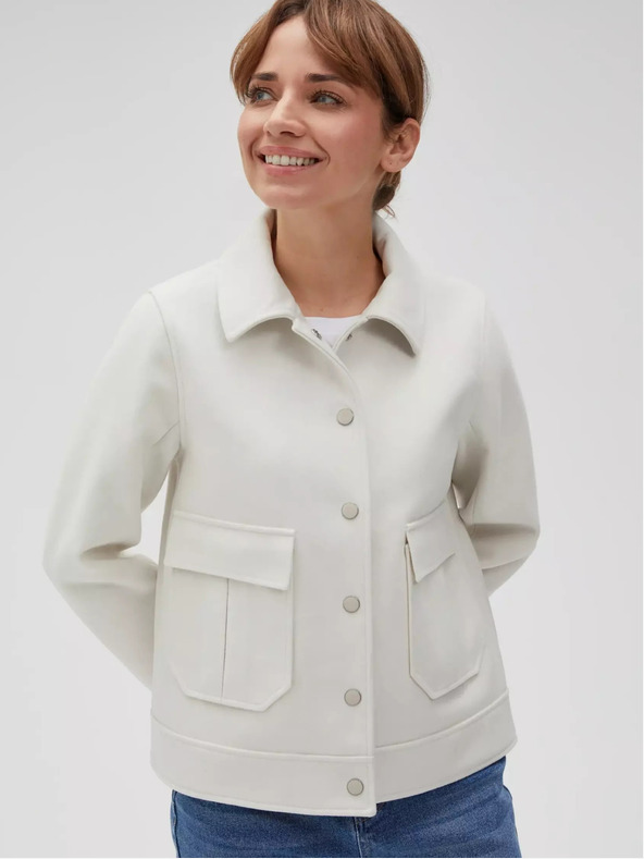 Moodo Krémová dámska košeľová bunda Moodo