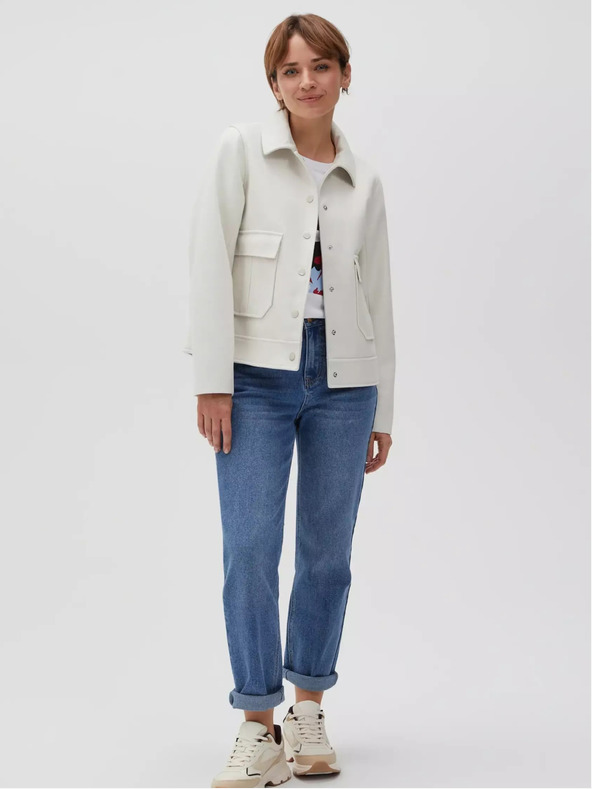 Moodo Krémová dámska košeľová bunda Moodo