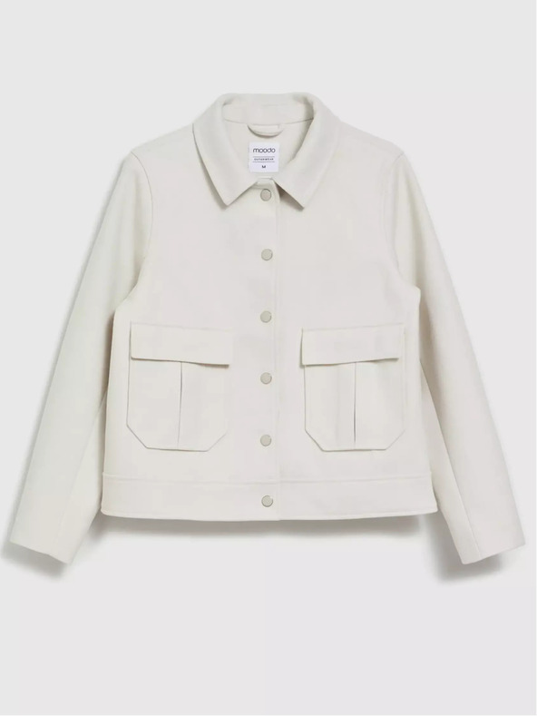 Moodo Krémová dámska košeľová bunda Moodo