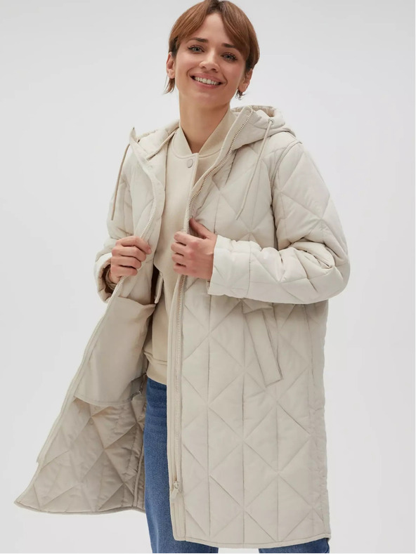 Moodo Krémová dámska prešívaná bunda Moodo