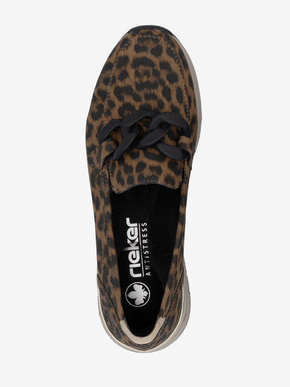 Rieker Dámske čiernohnedé vzorované mokasíny Rieker