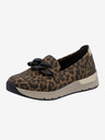 Rieker Dámske čiernohnedé vzorované mokasíny Rieker