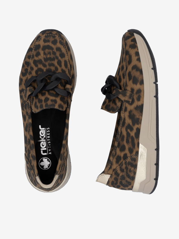 Rieker Dámske čiernohnedé vzorované mokasíny Rieker