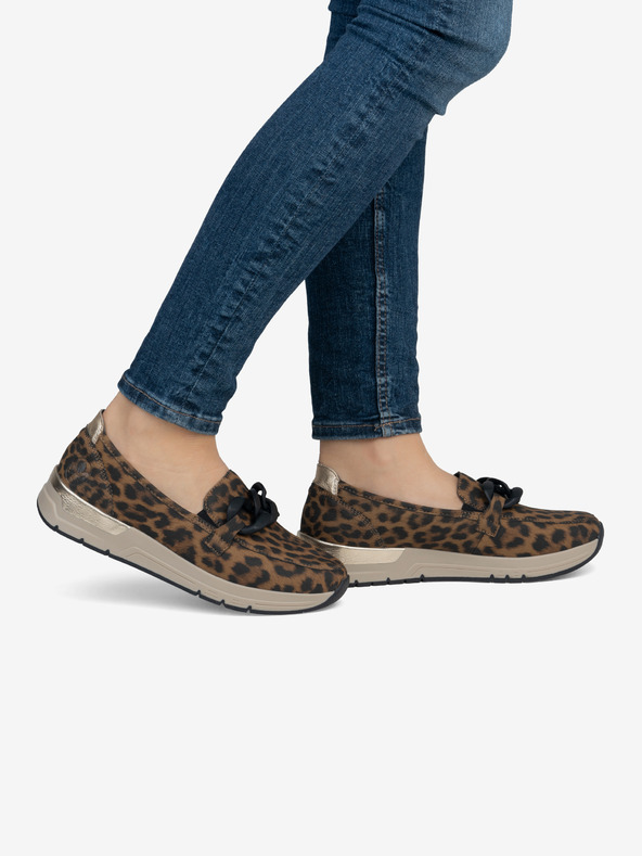 Rieker Dámske čiernohnedé vzorované mokasíny Rieker