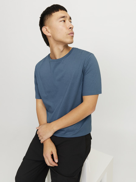 Jack & Jones Modré pánske základné tričko Jack & Jones