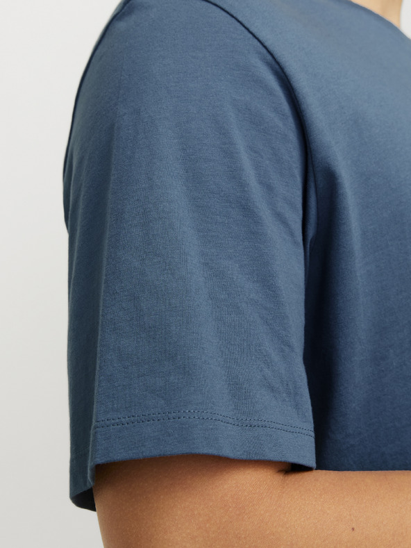 Jack & Jones Modré pánske základné tričko Jack & Jones