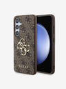 Guess Guess PU 4G kovové logo zadný kryt pre Samsung Galaxy S24+ hnedý