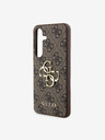 Guess Guess PU 4G kovové logo zadný kryt pre Samsung Galaxy S24+ hnedý