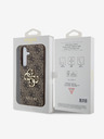 Guess Guess PU 4G kovové logo zadný kryt pre Samsung Galaxy S24+ hnedý