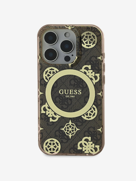 Guess Guess IML 4G Peony MagSafe zadný kryt pre iPhone 16 Pro hnedý