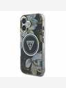 Guess Guess IML Glitter Magnolia and Triangle Logo MagSafe zadný kryt pre iPhone 16 čierny