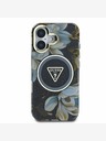 Guess Guess IML Glitter Magnolia and Triangle Logo MagSafe zadný kryt pre iPhone 16 čierny
