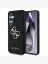 Guess PU 4G Metal Logo Zadní Kryt pro Samsung Galaxy S25 Grey Obal na telefón