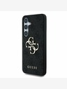 Guess PU 4G Metal Logo Zadní Kryt pro Samsung Galaxy S25 Grey Obal na telefón