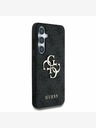 Guess PU 4G Metal Logo Zadní Kryt pro Samsung Galaxy S25 Grey Obal na telefón