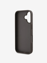 Guess Guess PU 4G štrasové kovové logo zadný kryt pre iPhone 16 hnedý