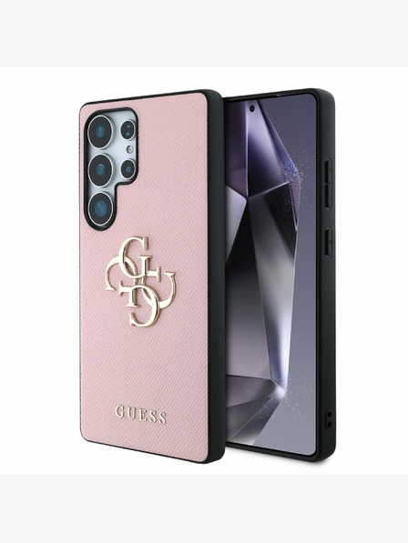 Guess Guess PU Grained 4G Metal Logo Back Cover pre Samsung Galaxy S25 Ultra Pink