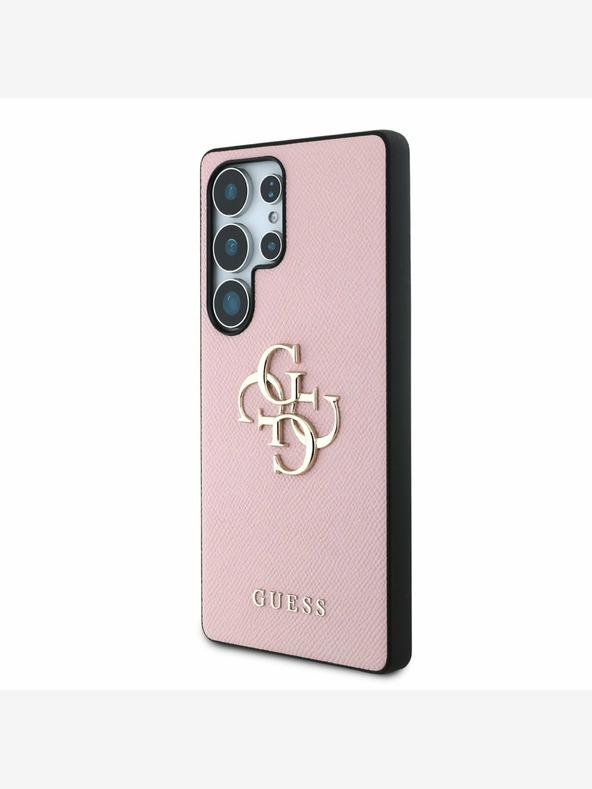 Guess Guess PU Grained 4G Metal Logo Back Cover pre Samsung Galaxy S25 Ultra Pink
