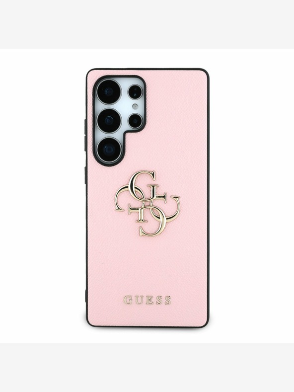 Guess Guess PU Grained 4G Metal Logo Back Cover pre Samsung Galaxy S25 Ultra Pink
