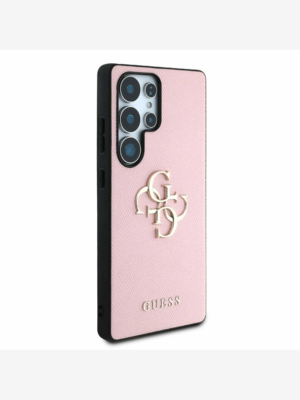 Guess Guess PU Grained 4G Metal Logo Back Cover pre Samsung Galaxy S25 Ultra Pink