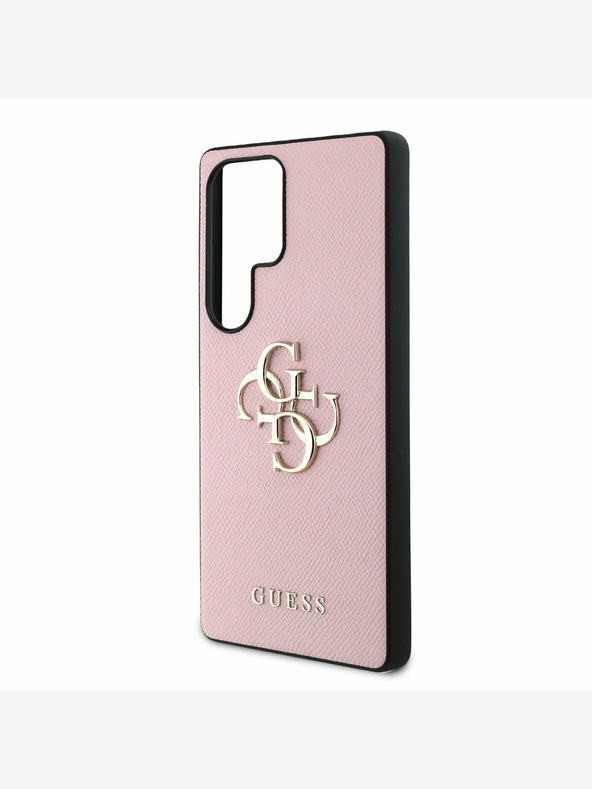 Guess Guess PU Grained 4G Metal Logo Back Cover pre Samsung Galaxy S25 Ultra Pink