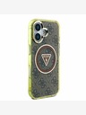 Guess Guess IML 4G Glitter and Triangle Logo MagSafe zadný kryt pre iPhone 16 hnedý
