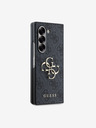 Guess Guess PU 4G Kovový zadný kryt s logom pre Samsung Galaxy Z Fold 6 Grey