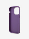 Guess Guess Kovový kryt s logom trojuholníka s kamienkami pre iPhone 15 Pro fialový