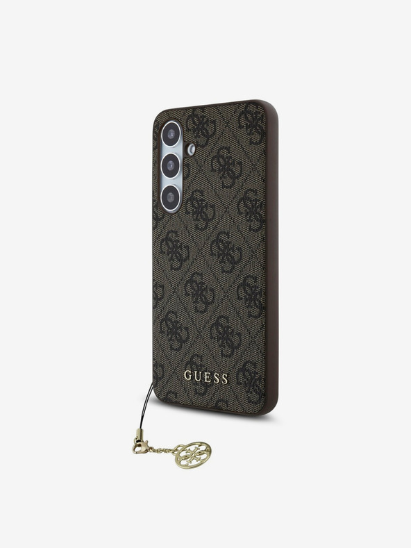 Guess Guess 4G Charm zadný kryt pre Samsung Galaxy S24 FE hnedý