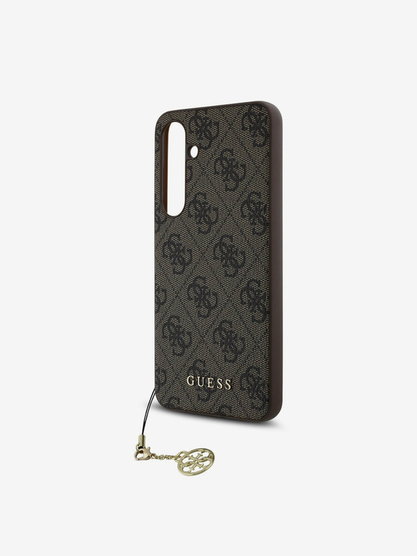Guess Guess 4G Charm zadný kryt pre Samsung Galaxy S24 FE hnedý