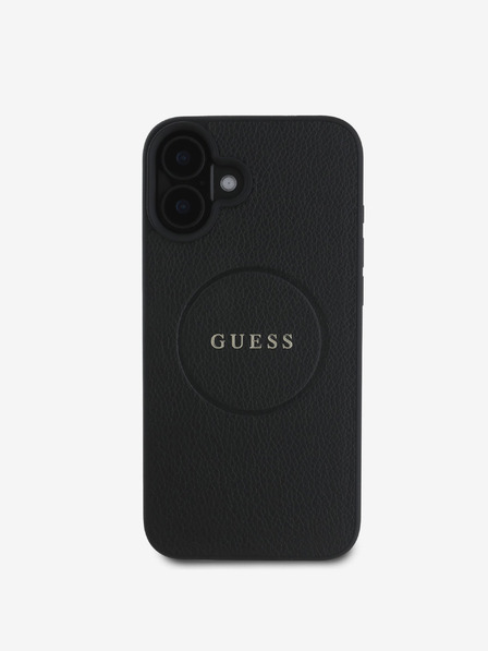Guess Guess PU Grained Classic Logo MagSafe zadný kryt pre iPhone 16 Plus čierny