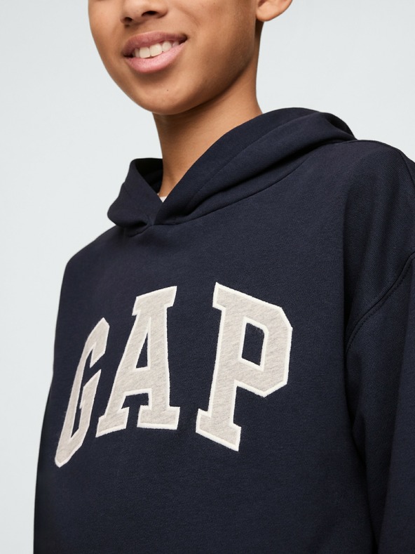 GAP Detská mikina s logom a fleece GAP