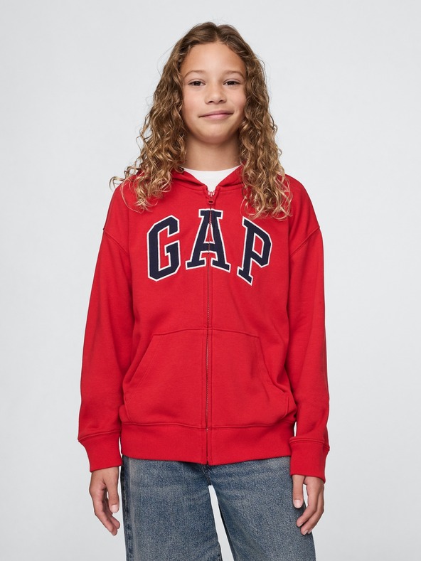 GAP Detská mikina s logom a fleece GAP