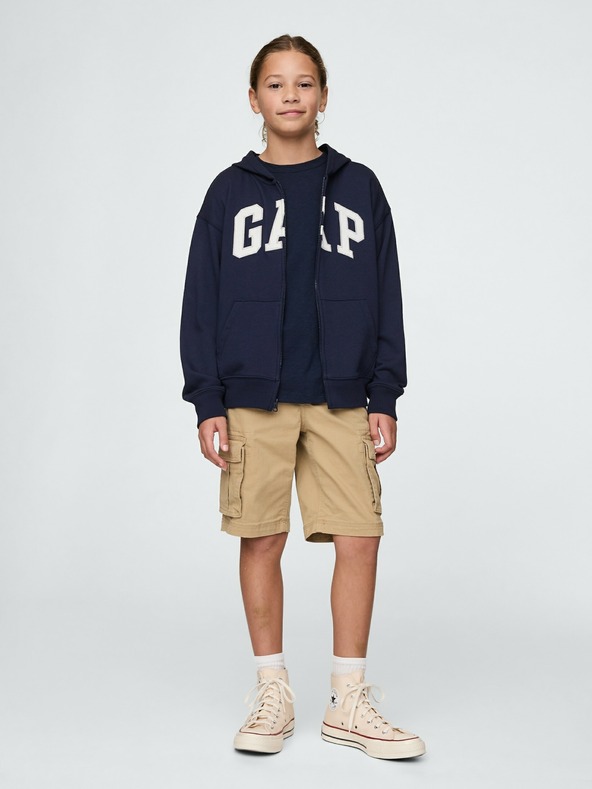 GAP Detská mikina s logom a fleece GAP