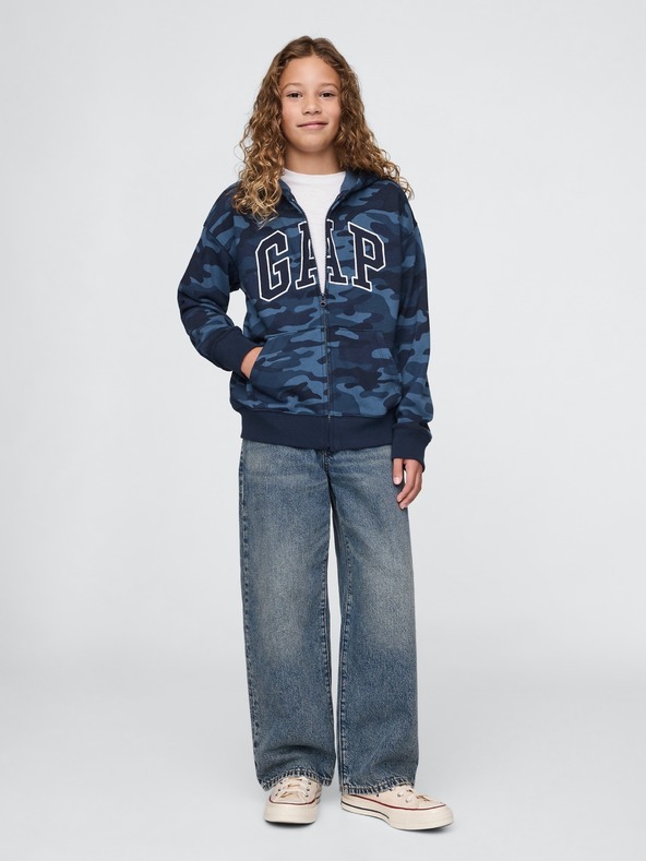 GAP Detská mikina s logom a fleece GAP
