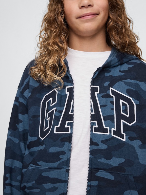 GAP Detská mikina s logom a fleece GAP