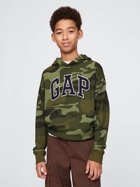 GAP Detská mikina s logom a fleece GAP