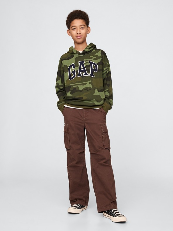 GAP Detská mikina s logom a fleece GAP