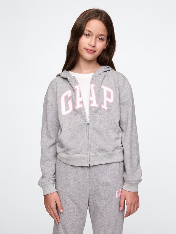 GAP Detská mikina s logom a fleece GAP