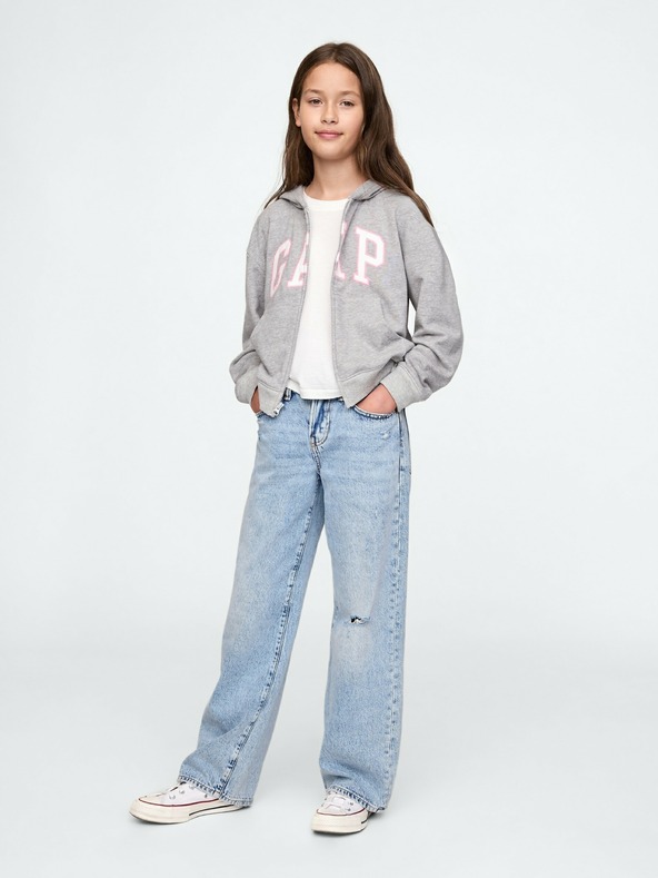 GAP Detská mikina s logom a fleece GAP