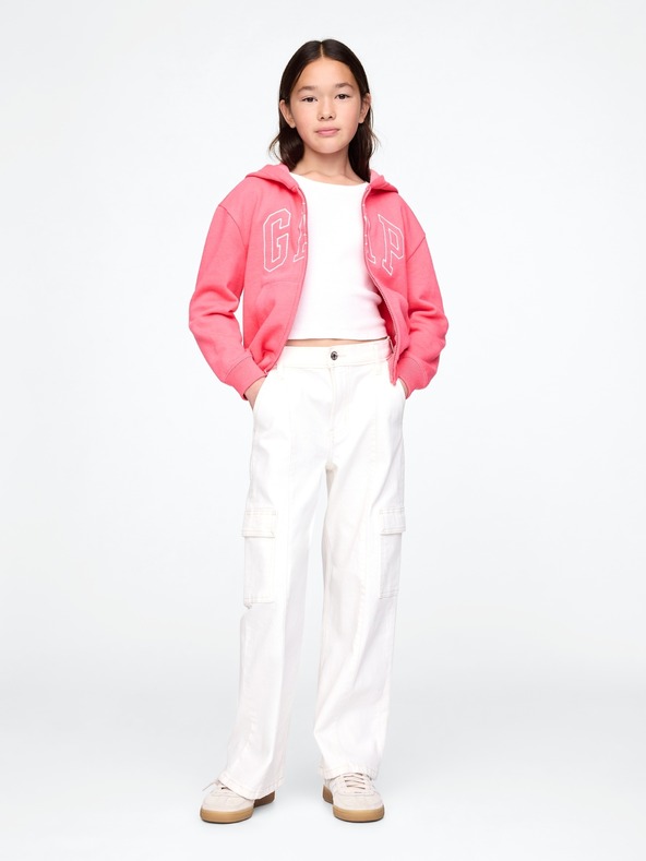 GAP Detská mikina s logom a fleece GAP