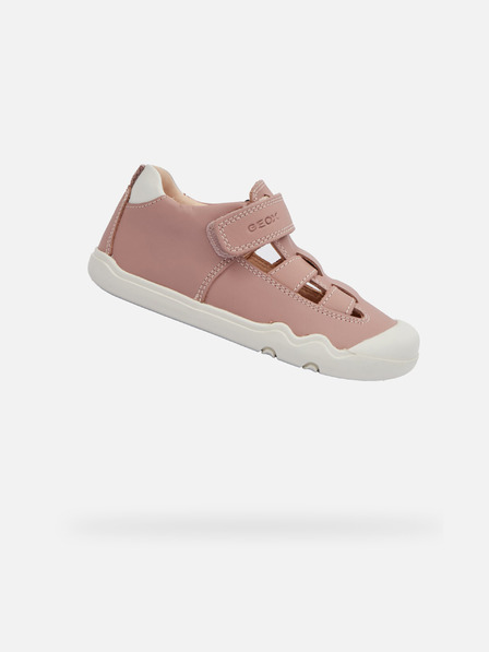Geox Staroružové dievčenské barefoot tenisky s otvoreným priehlavkom Geox