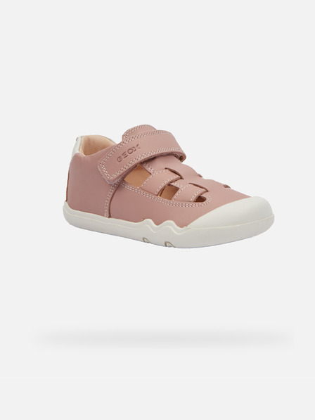 Geox Staroružové dievčenské barefoot tenisky s otvoreným priehlavkom Geox
