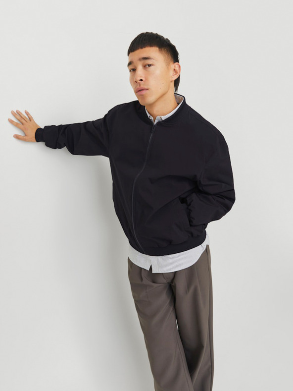 Jack & Jones Čierna pánska bunda Jack & Jones Bomber